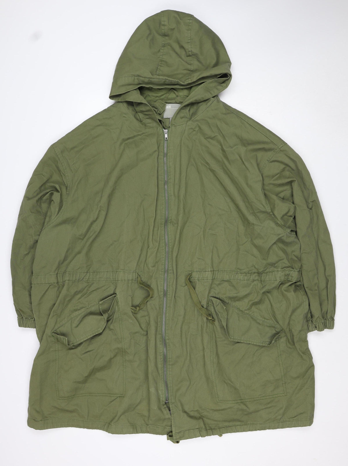 ASOS Women’s Green UK 8 Cotton Hooded Parka Jacket
