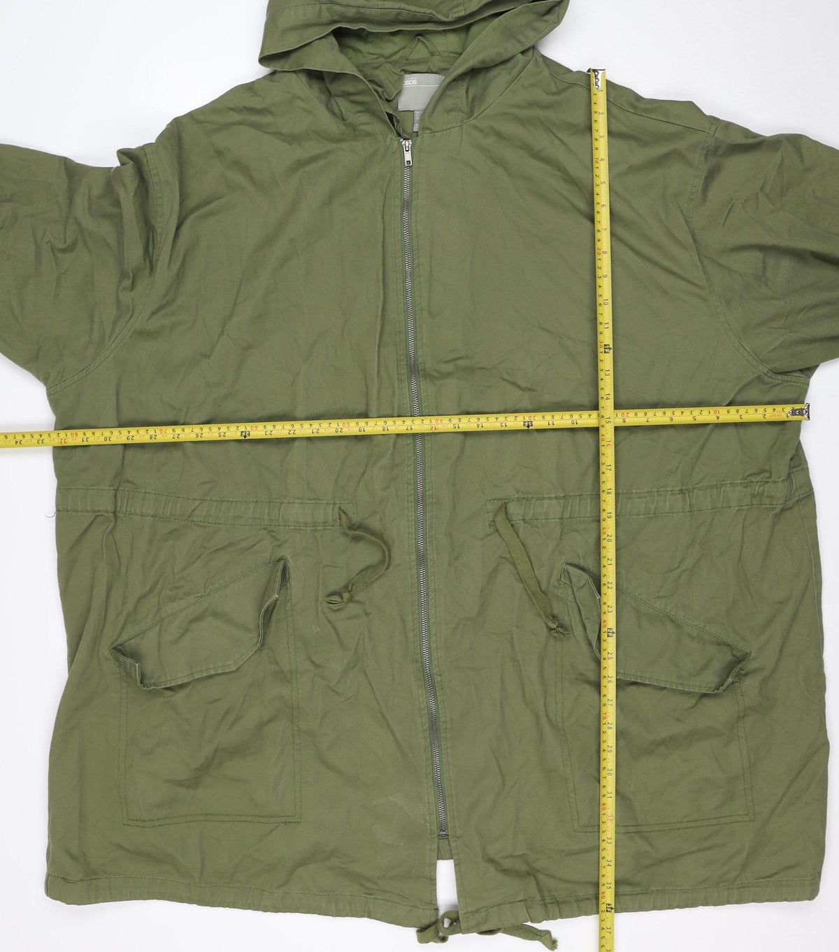 ASOS Women’s Green UK 8 Cotton Hooded Parka Jacket