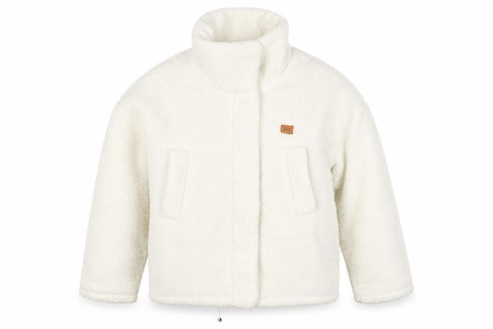 Billabong Women Ivory Size 8 Hooded Sherpa Fleece Jacket