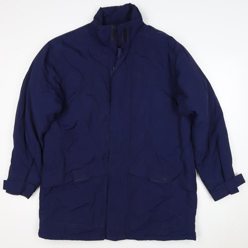Danimac Women’s Blue Small Padded Parka Coat Zip Pockets