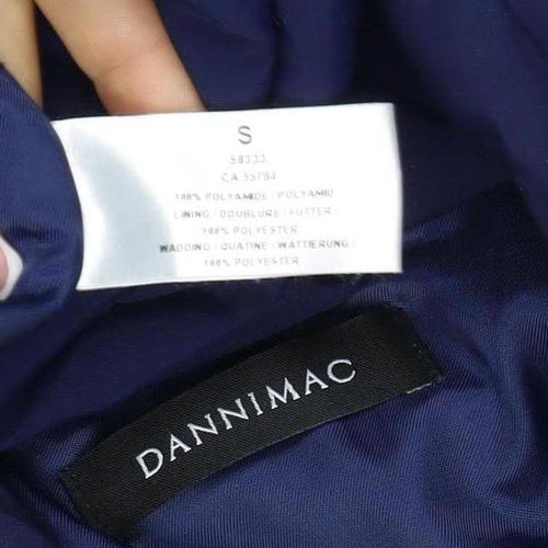 Danimac Women’s Blue Small Padded Parka Coat Zip Pockets