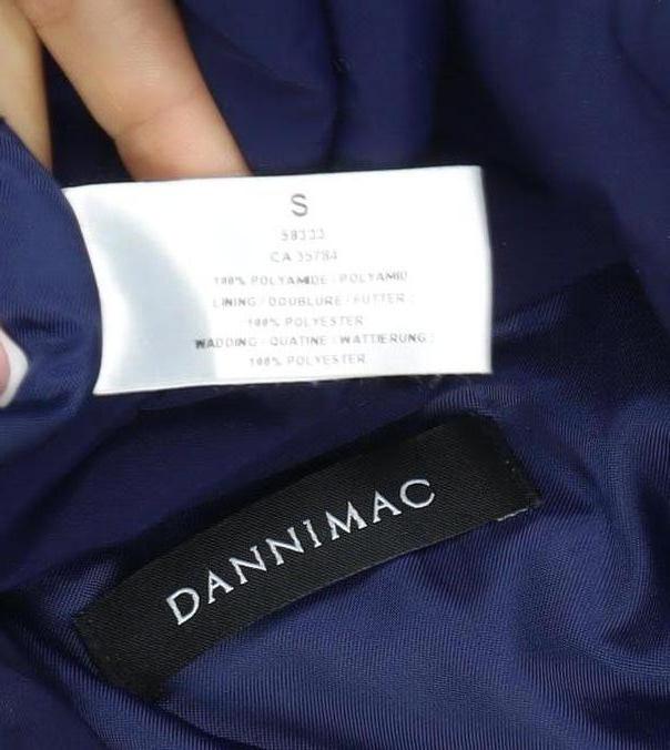 Danimac Women’s Blue Small Padded Parka Coat Zip Pockets