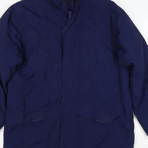Danimac Women’s Blue Small Padded Parka Coat Zip Pockets