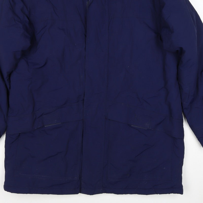 Danimac Women’s Blue Small Padded Parka Coat Zip Pockets