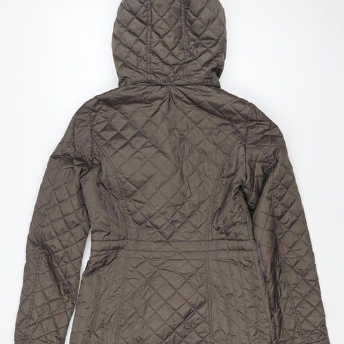 Laundry by Design Women’s Brown S Long Quilted Hooded Puffer Jacket