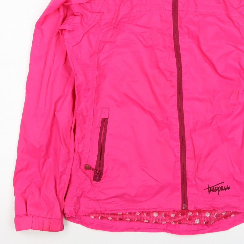 Trespass Women’s Pink M Hooded Waterproof Rain Jacket Full Zip