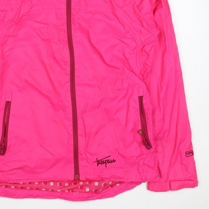 Trespass Women’s Pink M Hooded Waterproof Rain Jacket Full Zip