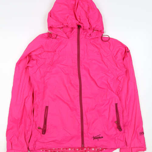 Trespass Women’s Pink M Hooded Waterproof Rain Jacket Full Zip