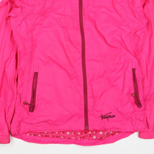 Trespass Women’s Pink M Hooded Waterproof Rain Jacket Full Zip
