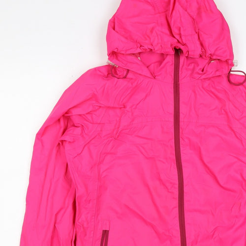 Trespass Women’s Pink M Hooded Waterproof Rain Jacket Full Zip