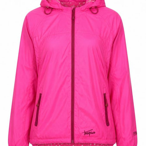 Trespass Women’s Pink M Hooded Waterproof Rain Jacket Full Zip