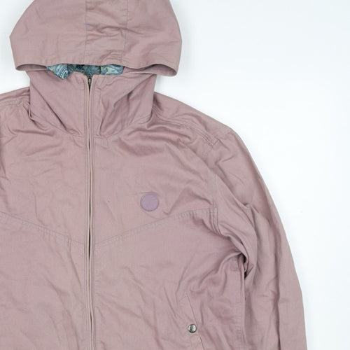 Voodoo Women’s Pink Hooded Cotton Jacket Size S Full Zip Paisley Lining