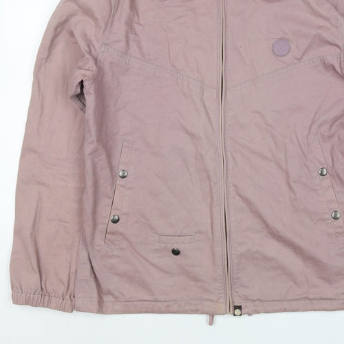 Voodoo Women’s Pink Hooded Cotton Jacket Size S Full Zip Paisley Lining