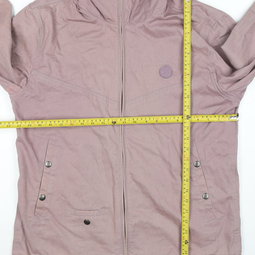Voodoo Women’s Pink Hooded Cotton Jacket Size S Full Zip Paisley Lining