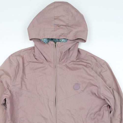 Voodoo Women’s Pink Hooded Cotton Jacket Size S Full Zip Paisley Lining