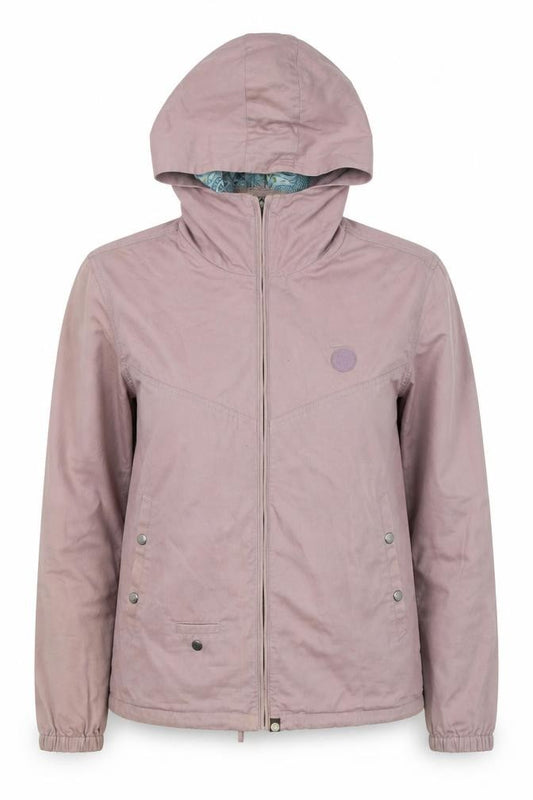 Voodoo Women’s Pink Hooded Cotton Jacket Size S Full Zip Paisley Lining