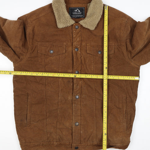 Outdoor Jacket Mens Brown Corduroy Sherpa Collar Button Jacket L