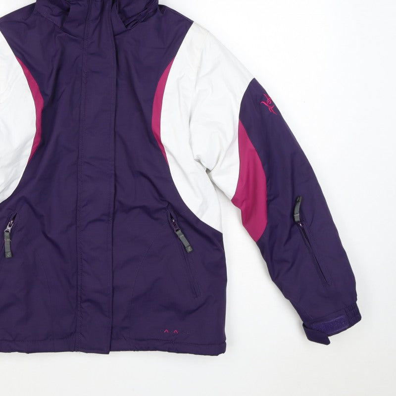 Parallél Girls Purple Pink Ski Jacket 11-12 Years Hooded Waterproof