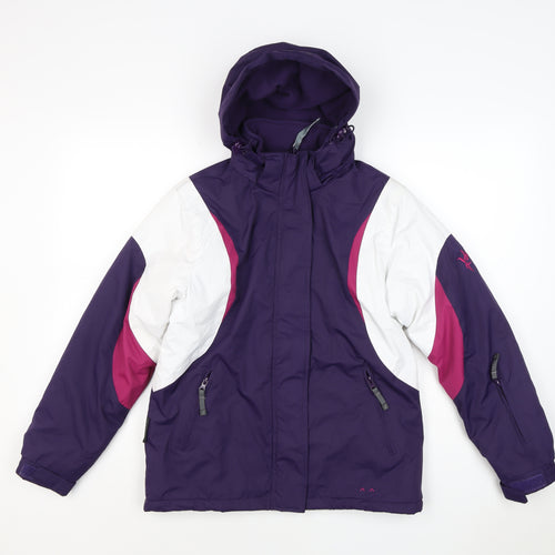 Parallél Girls Purple Pink Ski Jacket 11-12 Years Hooded Waterproof