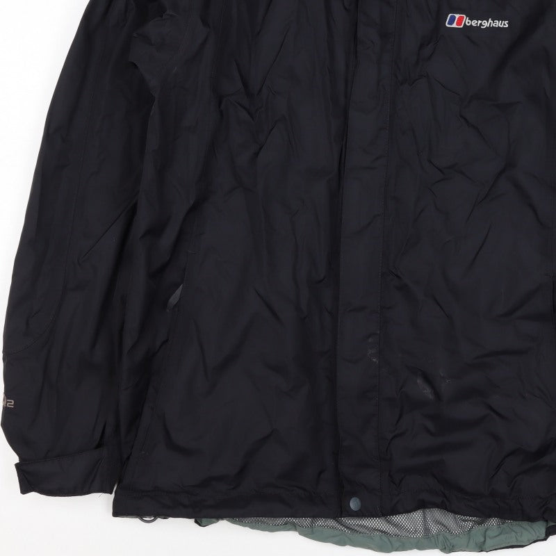 Berghaus Women Black UK 12 Aquafoil 2 Hooded Waterproof Rain Jacket