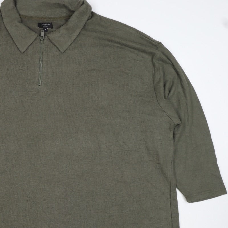 J.P. Williams Women's Green UK 30 Collared 1/4 Zip Henley Jumper