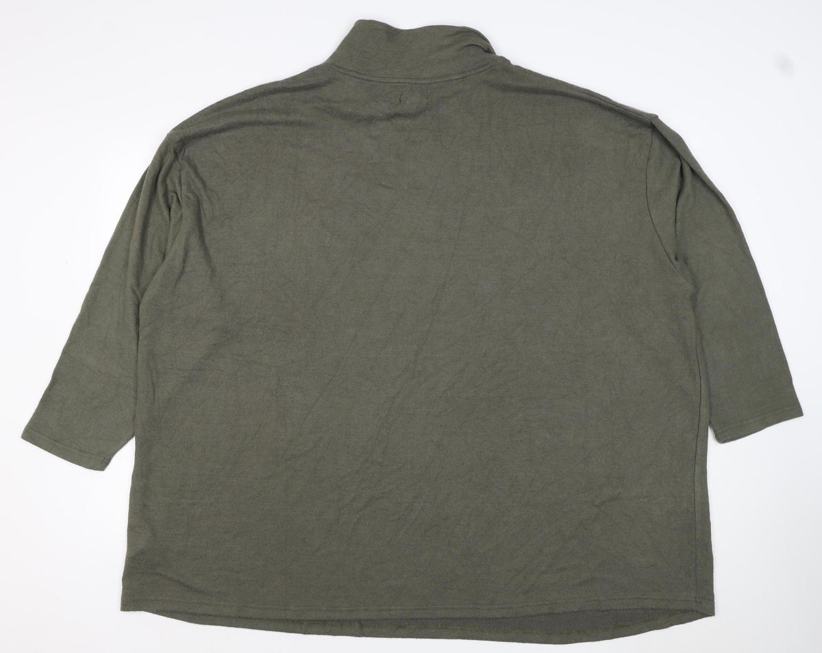 J.P. Williams Women's Green UK 30 Collared 1/4 Zip Henley Jumper