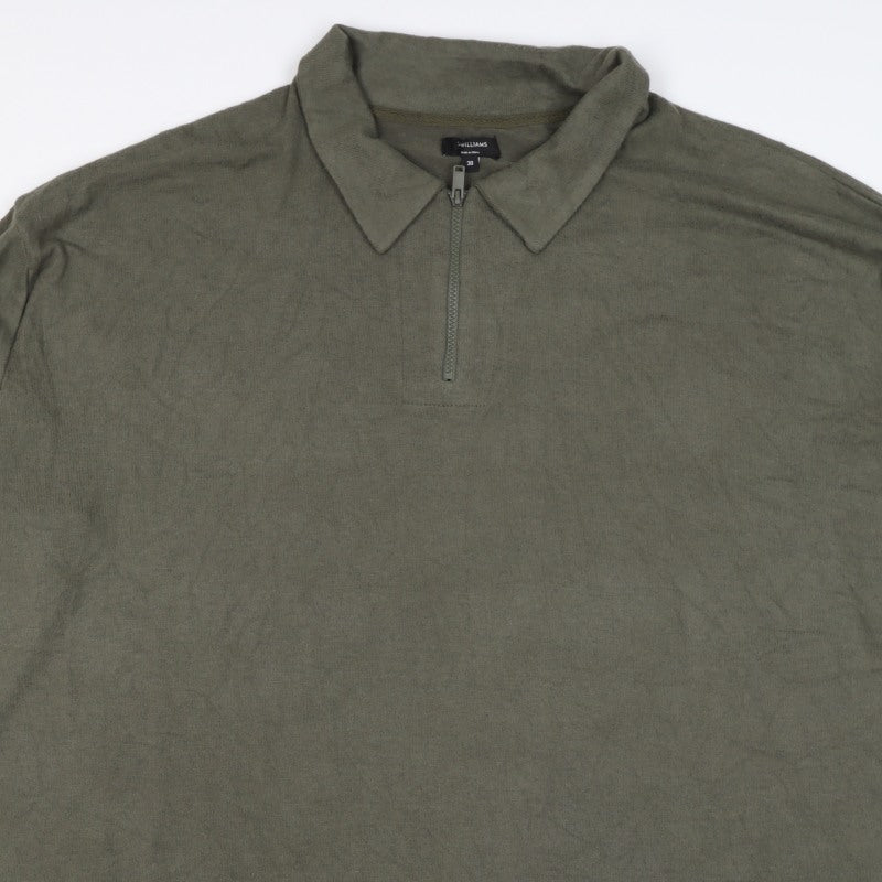 J.P. Williams Women's Green UK 30 Collared 1/4 Zip Henley Jumper