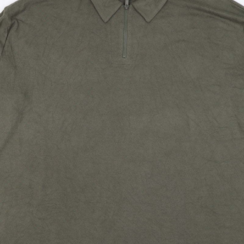 J.P. Williams Women's Green UK 30 Collared 1/4 Zip Henley Jumper