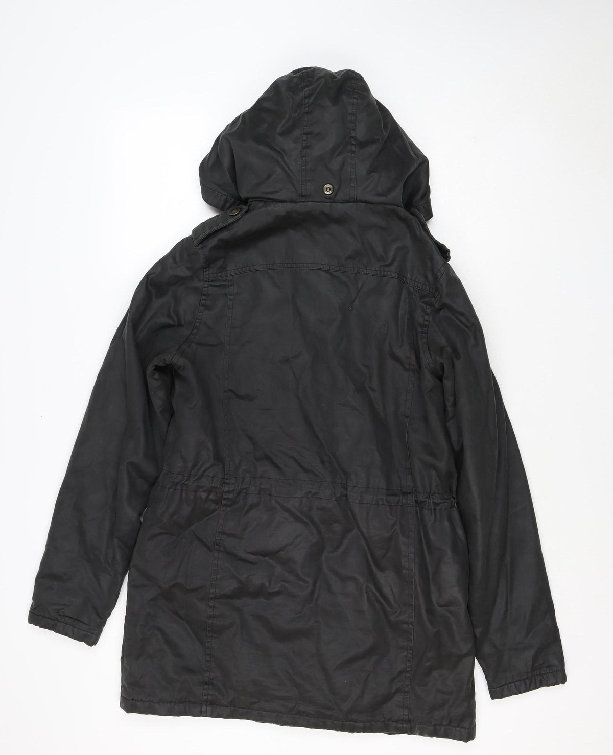Fat Face Women’s Black UK 10 Hooded Parka Coat Sherpa Lined