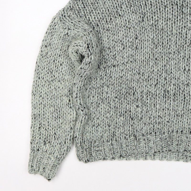 Topshop Women Grey M Chunky Knit Roll Neck Raglan Jumper