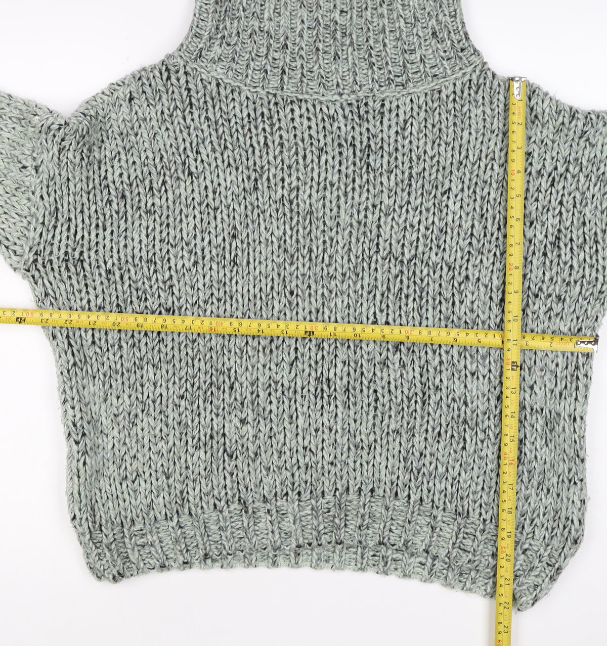 Topshop Women Grey M Chunky Knit Roll Neck Raglan Jumper