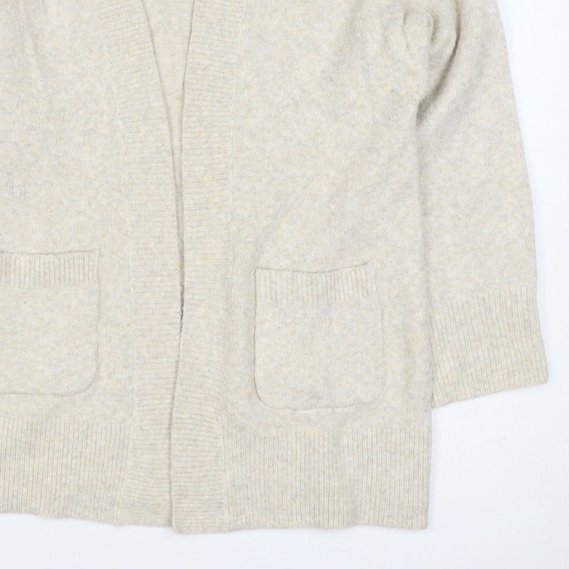 Anyday Women Beige XS Open Knit V-Neck Pocket Cardigan