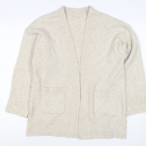 Anyday Women Beige XS Open Knit V-Neck Pocket Cardigan