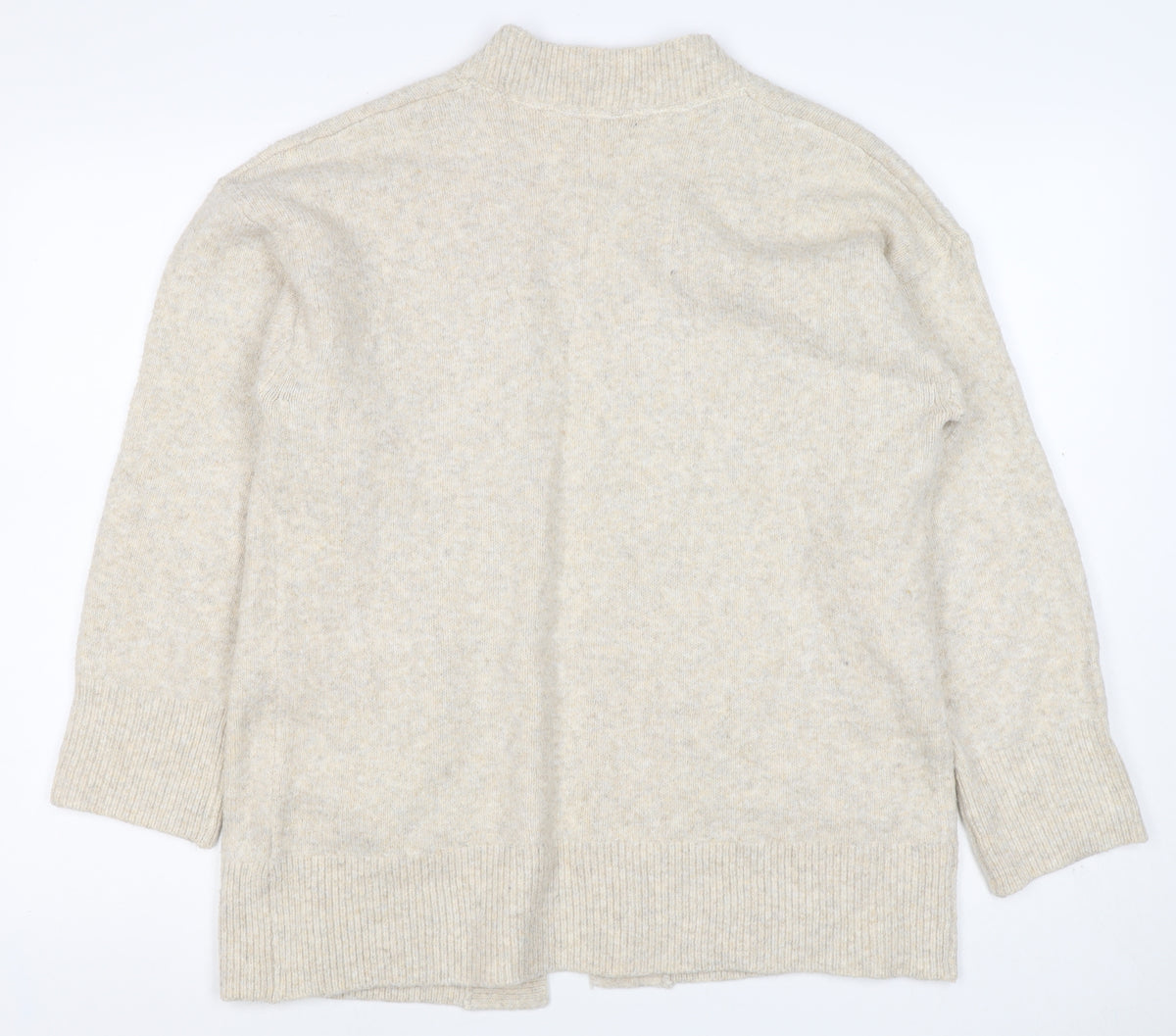 Anyday Women Beige XS Open Knit V-Neck Pocket Cardigan