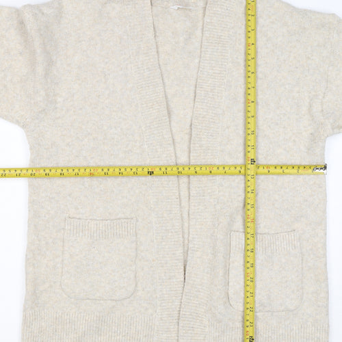 Anyday Women Beige XS Open Knit V-Neck Pocket Cardigan