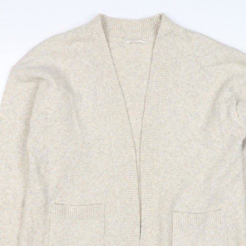 Anyday Women Beige XS Open Knit V-Neck Pocket Cardigan