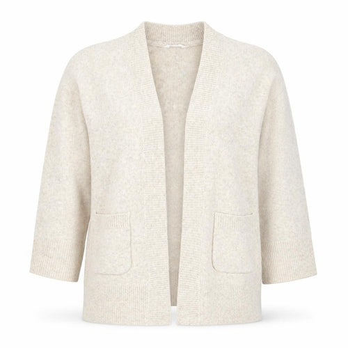 Anyday Women Beige XS Open Knit V-Neck Pocket Cardigan