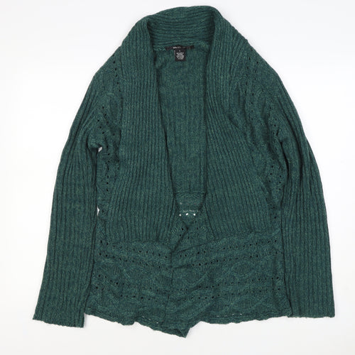 Southern Lady Women’s Green L Open Cable Knit Cardigan Long Sleeve