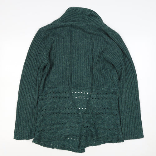 Southern Lady Women’s Green L Open Cable Knit Cardigan Long Sleeve