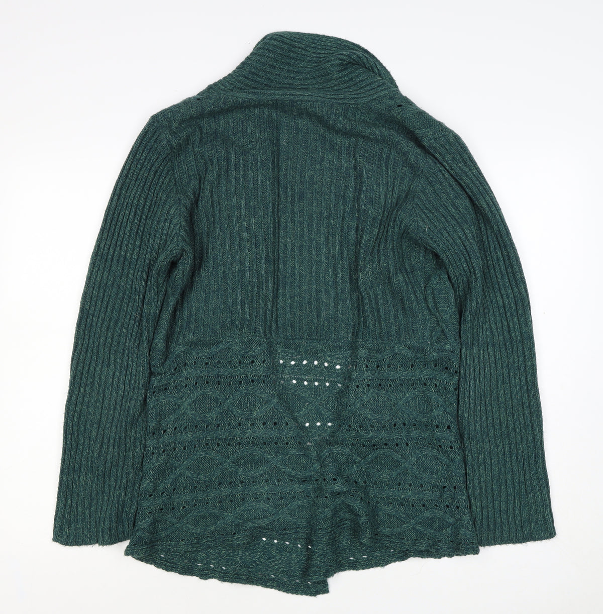 Southern Lady Women’s Green L Open Cable Knit Cardigan Long Sleeve