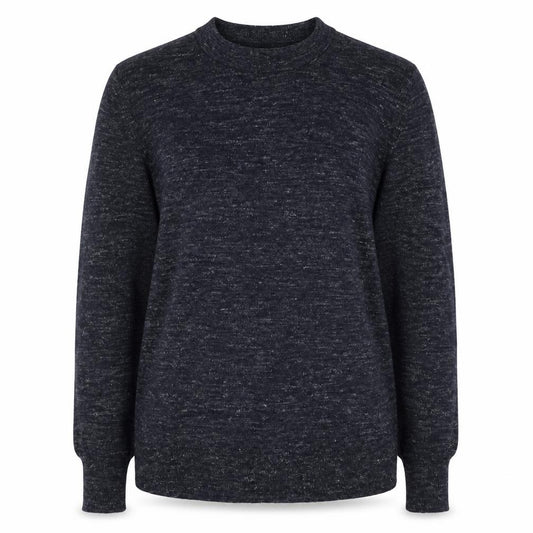 Whistles Women Black UK 12 Linen Blend Crew Neck Raglan Jumper