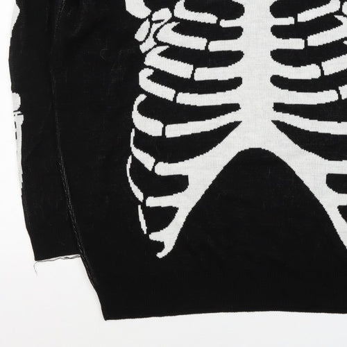 Man Avan Men’s Black M Skull Gothic Graphic Knit Crew Neck Jumper