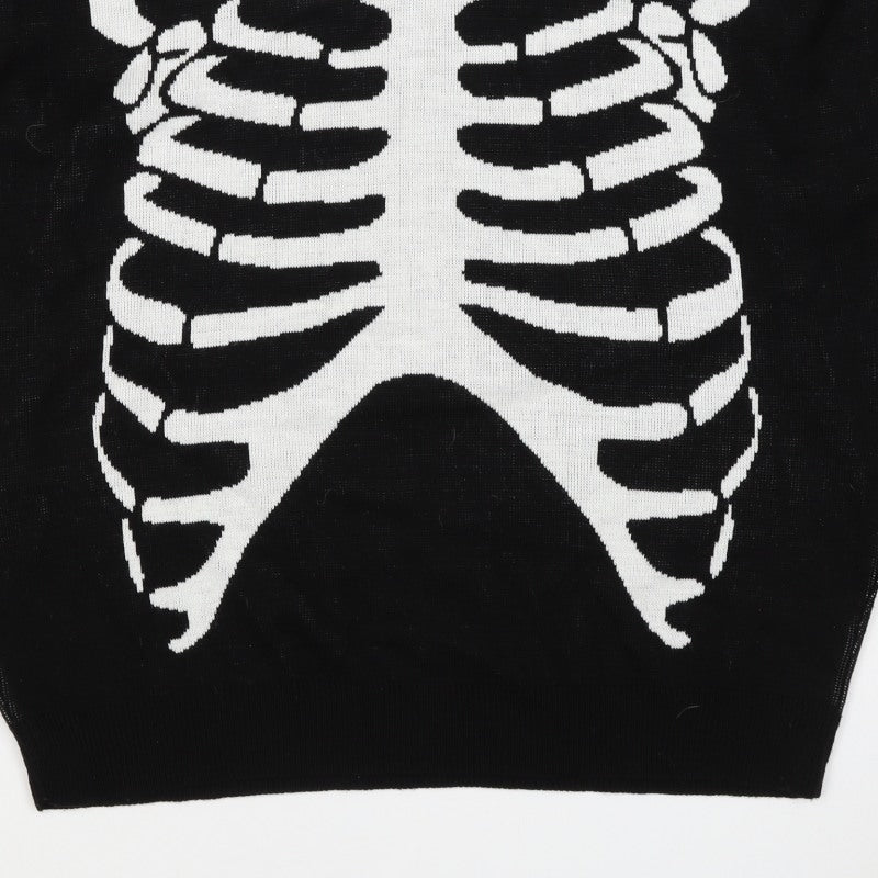 Man Avan Men’s Black M Skull Gothic Graphic Knit Crew Neck Jumper