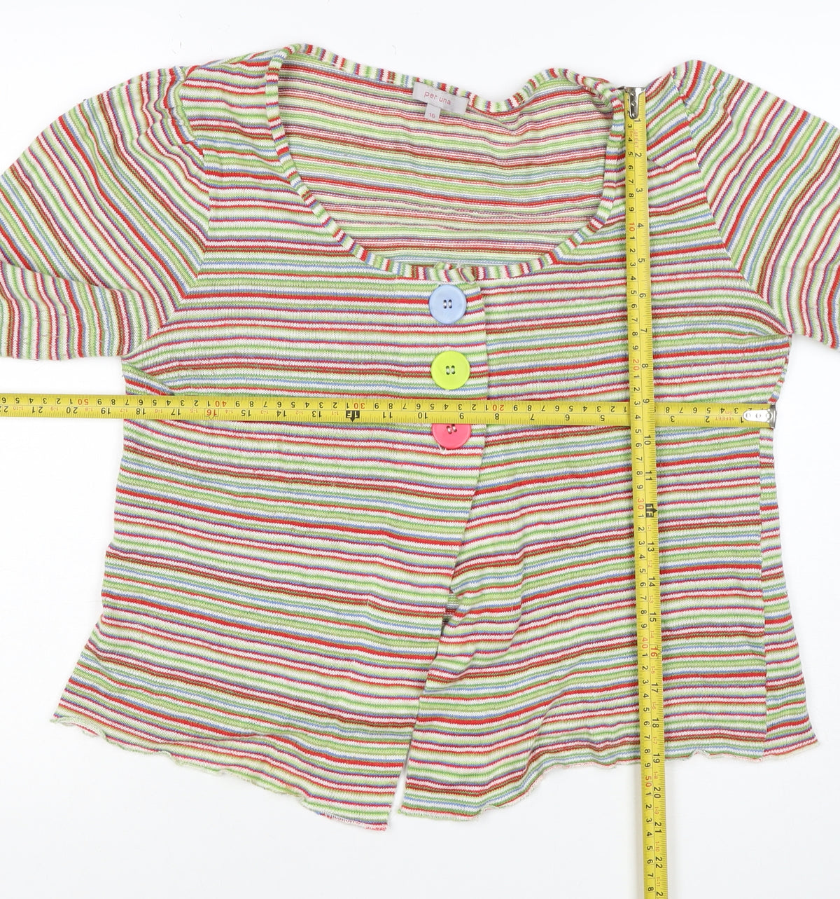 Per Una Women’s Multicoloured Stripe Button Cardigan UK 16