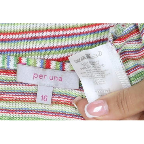 Per Una Women’s Multicoloured Stripe Button Cardigan UK 16