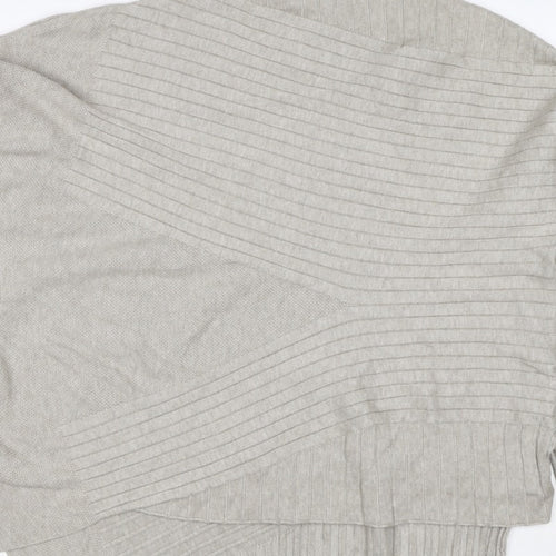 Apricot Women Grey UK 14 Batwing High Neck Ribbed Knit Pullover Jumper