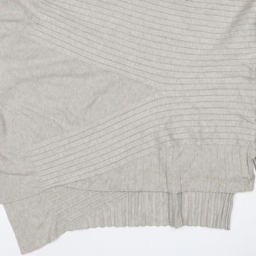 Apricot Women Grey UK 14 Batwing High Neck Ribbed Knit Pullover Jumper
