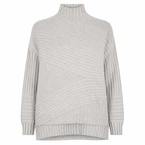 Apricot Women Grey UK 14 Batwing High Neck Ribbed Knit Pullover Jumper