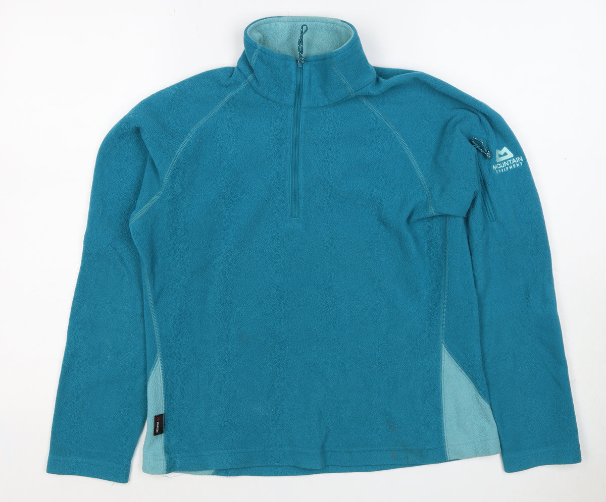 Back view of Mountain Equipment Women’s Blue UK 8 1/2 Zip Fleece Pullover
