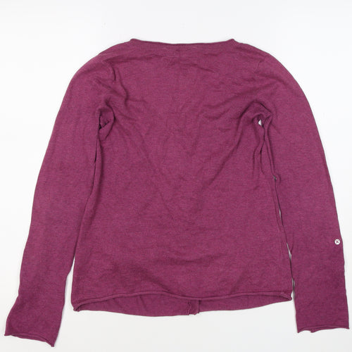 White Stuff Women’s Purple Cotton V-Neck Button Cardigan Size 8